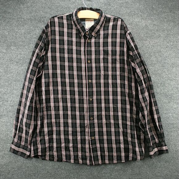 Wrangler Authentics Men's Button Down Shirt Multi XLT Long Sleeve Plaid Cotton - Picture 2 of 11